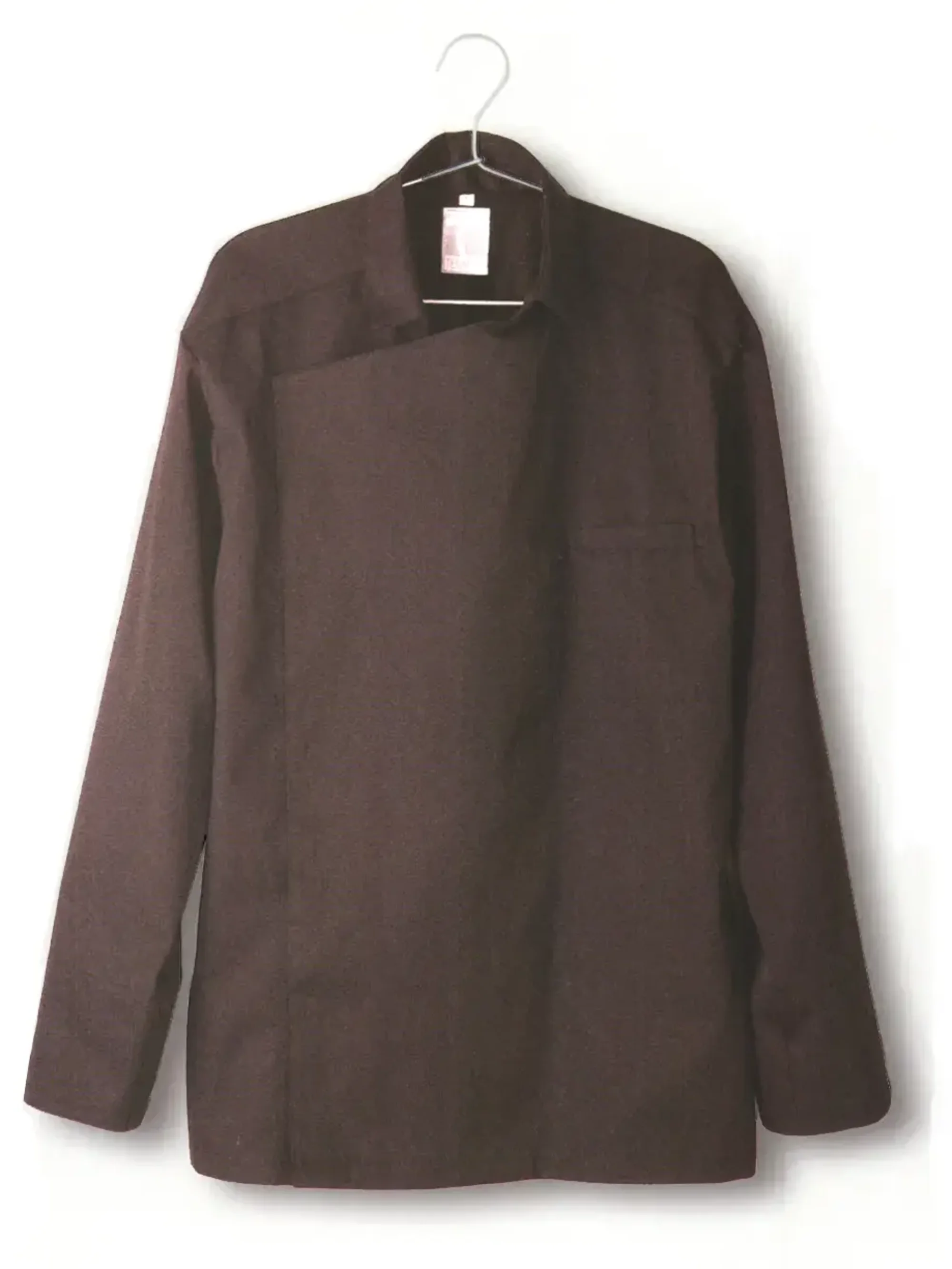 傳馬屋 C180-15 コックコート衿付 長袖（ブラック）