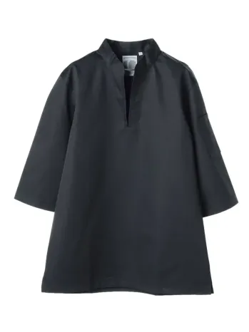 厨房・調理・売店用白衣 半袖コックシャツ 傳馬屋 C202-15 コックシャツ 半袖（ブラック） 食品白衣jp