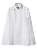 傳馬屋 C400-10-BK コックコート 長袖（ブラックパイピング）