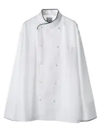 傳馬屋 C400-10-BK コックコート 長袖（ブラックパイピング）