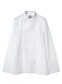 傳馬屋 C400-10-GP コックコート 長袖（グレーパイピング）