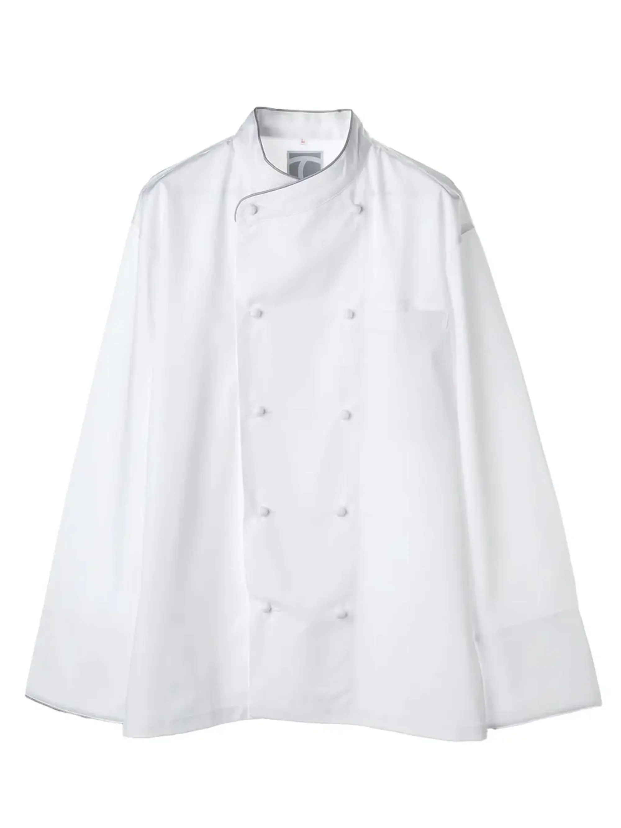 傳馬屋 C400-10-GP コックコート 長袖（グレーパイピング）