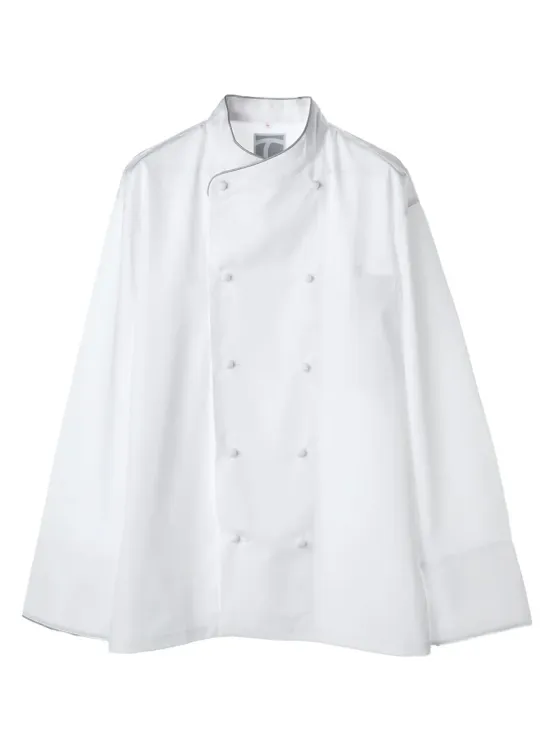 傳馬屋 C400-10-GP コックコート 長袖（グレーパイピング）