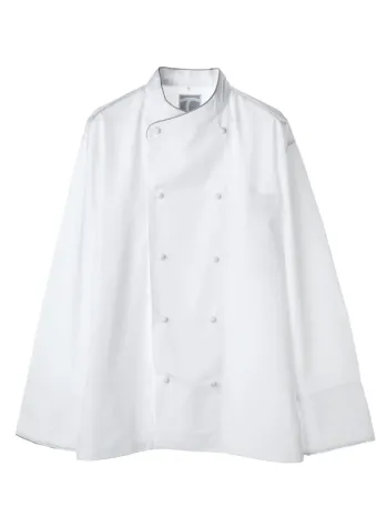 厨房・調理・売店用白衣 長袖コックコート 傳馬屋 C400-10-GP コックコート 長袖（グレーパイピング） 食品白衣jp