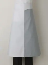 傳馬屋 T0301 シェフロングエプロン（ホワイト×グレー）