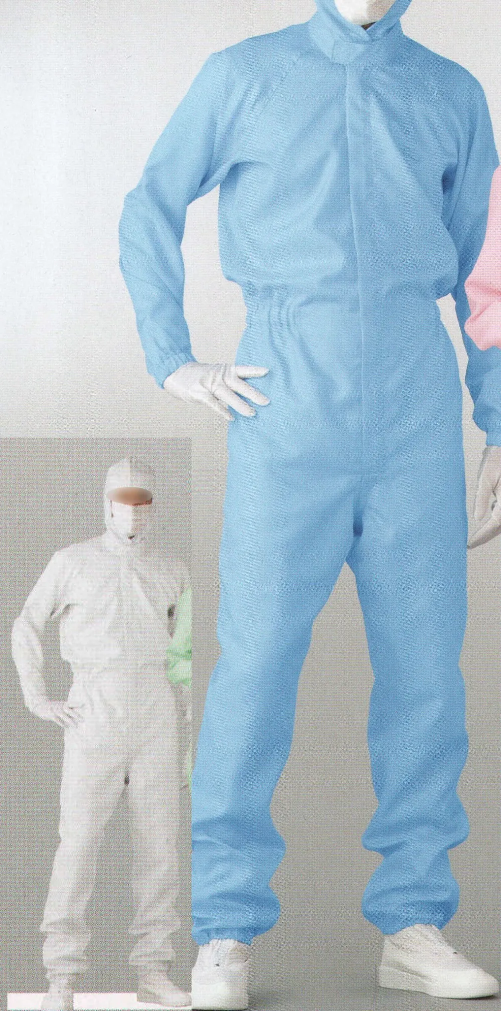 東洋リントフリー 防塵ツナギ服 グリーン FC133C-03 M (61-0089-68) 東洋リントフリー 防塵ツナギ服 青 FC133C-02 S 東洋リントフリー