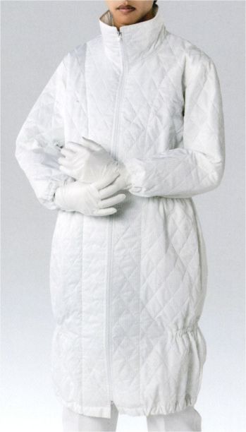 東洋リントフリー FD2001 防寒コート クリーンルーム用衣服の上に羽織れる、素材発塵の少ない防寒コートです。