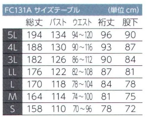 東洋リントフリー FC131A ツナギ服（男性用） 衿と体のサイドにカラーアクセントを取り入れたデザインのクリーンスーツです。サイドパターンが分割されている「4面体」という形状を採用しており、通常パターンのクリーンスーツと比較し、非常に動作性能が良く、体をよく動かす環境でも快適に作業が行えます。ダイナミックな動きでも各部位の突っ張りによる動作の妨げがありません。  ※クラス100（ISOクラス5）。フードは別売りでご用意しております。※ストライプ状に制電糸が入っています。 サイズ／スペック