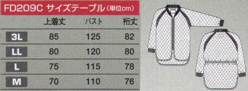 東洋リントフリー FD209C 防寒インナー（長袖） クリーンルームの低温作業環境でアウターウェアとのダブルウェアリングで寒さを防ぎます。 サイズ／スペック