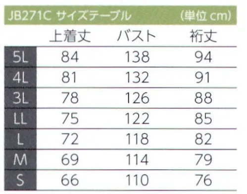 東洋リントフリー JB271C 上衣（ジャケット） 快適な吸汗・速乾素材を使用し、上着裾部分が二重構造となった異物混入防止対策ウェアのスタンダード。 袖口部分には着用感を考え、ソフトで耐久性のあるフライスを使用。衣服内からの異物落下防止も目的としています。上着の裾口を二重構造にし、インナー側の裾口をパンツの中に入れることで体毛などの異物脱落を防止。 サイズ／スペック