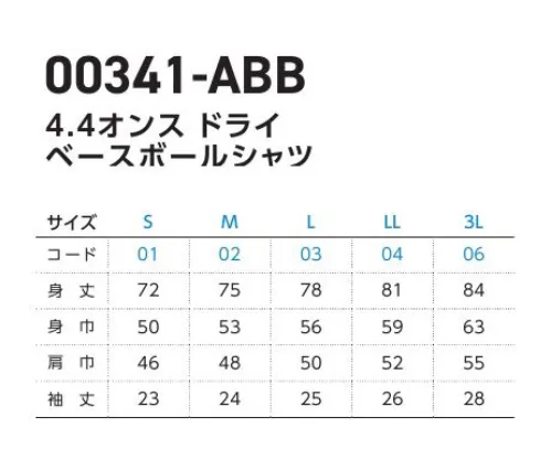 トムス 00341-ABB 4.4オンス ドライベースボールシャツ イベントやチームウェアなど様々なシーンで大活躍。※トムスの一部商品は、個包装されておりません。予めご了承ください。※この商品はご注文後のキャンセル、返品及び交換は出来ませんのでご注意ください。※なお、この商品のお支払方法は、前払いにて承り、ご入金確認後の手配となります。 サイズ／スペック