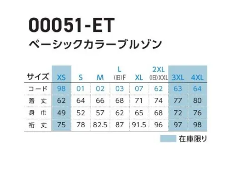 トムス 051-ET-A ベーシックカラーブルゾン（00051-ET） インパクトのあるカラーに視線が集中！人気のイベントブルゾン。レディース対応のS・Mサイズがうれしいイベントブルゾン。生地は異形糸タフタで発光・光沢感を美しく演出。袖口・裾はゴム仕様。※「F(L)」「XXL」サイズは販売を終了致しました。「F(L)」は「L」サイズへ、「XXL」は「2XL」サイズへ移行いたしました。※「2 グレー」「14 パープル」「16 ワインレッド」は、在庫限りで販売を終了致します。※「XS」「3XL」「4XL」サイズは、在庫限りで販売を終了致します。※トムスの一部商品は、個包装されておりません。予めご了承ください。※この商品はご注文後のキャンセル、返品及び交換は出来ませんのでご注意ください。※なお、この商品のお支払方法は、前払いにて承り、ご入金確認後の手配となります。※この商品は旧品番051-ET-1より移行しました。 サイズ／スペック