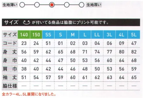 トムス 304-ALT-A 4.4オンス ドライロングスリーブTシャツ（00304-ALT） 夏でも冬でも着用OK！通年使える長袖ドライ。優れた吸汗速乾性能はそのままに、冷え込む秋冬シーズンのアクティブシーンにも対応するロングスリーブデザインを採用したドライTシャツ。もちろん、その素材特性が実現する高機能性は、春夏シーズンにも有効。オールシーズン着用できる、あると便利な通年アイテムです。※トムスの一部商品は、個包装されておりません。予めご了承ください。※この商品はご注文後のキャンセル、返品及び交換は出来ませんのでご注意ください。※なお、この商品のお支払方法は、前払いにて承り、ご入金確認後の手配となります。 サイズ／スペック