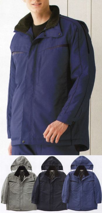 中塚被服 OK2000 防寒コート 軽量ミニリップ素材。配色使いとパイピングでスポーツテイストに。