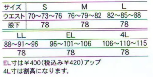 中塚被服 2810 ツータックパンツ（脇ゴム） 強撚糸使用により、さわやかな着心地。優れた通気性。シワになりにくいイージーケア。清涼感あふれるサラサラタッチ。  サイズ／スペック