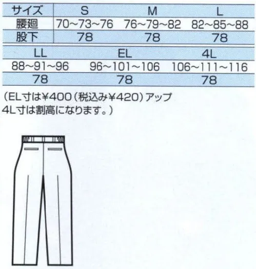 中塚被服 AT511 パンツ（ワンタック脇ゴム） 交織ラスパー。仕事に負けない「しっかりもの」です。今までの着用実績から、これらのユニフォームを考えます。見直し・改善を企画テーマに、ひとクラス上の新実用主義・ユニフォームを提案します。THEしっかりもの。合繊の定番ラバー【2重織】の優位性に、鳶服の定番「交織」の優位性を優性融合させ、もっともっと強くなって、さらにさらに機能を充実させた新定番、「交織ラスパー」。新しく生まれ変わった超実用性素材が、今までにない着用性の高いうにフォームを誕生させました。ウエストに脇ゴムを使用してフィット感を高め、自由な動きをサポートします。ワンタッチなので、もも回りにゆとりがあり、足の動きをさまたげません。 サイズ／スペック