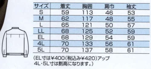 中塚被服 CJ154 ブルゾン 丈夫でシワになりにくく、ステッチが効いたカジュアル感もポイント。袖口カフスはアジャスタードットボタン付でフィット感が調節できます。裾横ビジョウは、体型に合わせて簡単に調節できます。多彩な機能を持つ素材。1、丈夫で耐久性が高い。2、独特のハリとコシがあります。3、しわになりにくい。4、洗濯後の乾きが早い。5、帯電防止。 サイズ／スペック