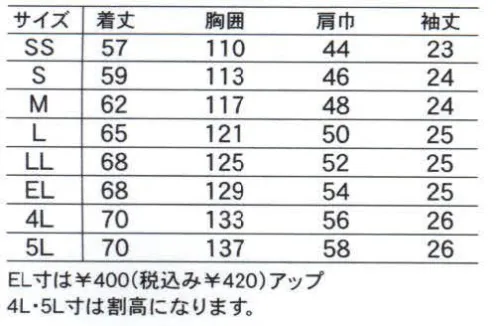 中塚被服 CJ3400 半袖ブルゾン（男女共用） 上品な光沢感と適度な張りがあり、風合いの良さが特長の素材です。吸汗・速乾性にも優れているので、清涼感のある着心地。シックなカラーも新鮮で、ハイグレードな印象です。ポケットやペン差しなど細部の仕様にもこだわりました。ブルゾンのメリットは、ゆとりがあって動きすいこと。インナーの合わせ方で体温調節やコーディネートが出来ること。体型を気にせずに着こなせるのもポイントで男女ともに幅広い年齢層に無理なくマッチします。右胸ポケットの中に携帯電話ポケットがあります。カフスはアジャスタードットボタン付で、フィット感が調節できます。 サイズ／スペック