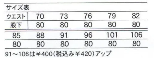 中塚被服 CJ5410 ワンタックパンツ 多彩な機能とシャープなデザインが融合。棒シックに急速分解消臭繊維ブリーズブロンズを使用。 サイズ／スペック