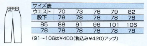 中塚被服 CJ7170 ツータックパンツ ストレッチ性があるので動きやすく、収納力もたっぷり。男女別デザインで快適＆安心ウェア。 サイズ／スペック