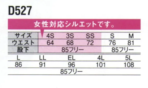 中塚被服 D527 クアッドテーパードパンツ 複数の機能(消臭・制菌・防汚・抗菌化）を加えたストレッチ生地を使用。シルエットもスッキリしたウエスト回りもストレッチが効いた動き易いパンツです。 サイズ／スペック