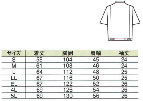 中塚被服 EX54 半袖ブルゾン 未使用綿と再生PETを使用したダブルエコ素材。メッシュ使いにワザあり。 サイズ／スペック