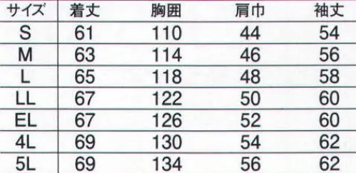 中塚被服 T46 長袖ブルゾン 機能重視のブルゾン＆パンツに、春夏仕様登場。 暑い季節も快適に働けるよう、背当て部分とノーフォークにメッシュ素材を採用した、春夏仕様のブルゾン。ステッチに厚地用の丈夫な30番糸を使用。脇のとトリカット、背中のノーフォーク、袖のタックのトリプル効果によりスムーズでストレスのない働きやすさを追求し、前身頃には商品運搬などでも傷防止につながる比翼仕立てを採用。生地は表面に凹凸感があり、肌ばなれ性のある素材です。 サイズ／スペック