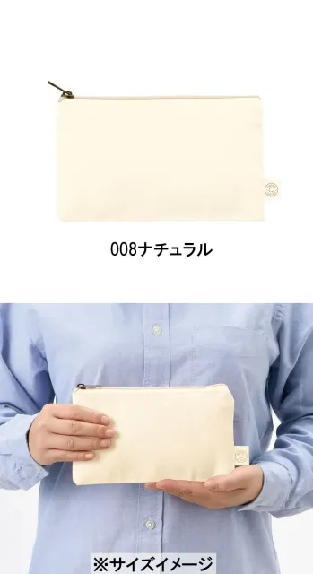 カジュアル バッグ・かばん トレードワークス TR-1307-008 オーガニックコットン キャンバスフラットポーチ（S） サービスユニフォームCOM
