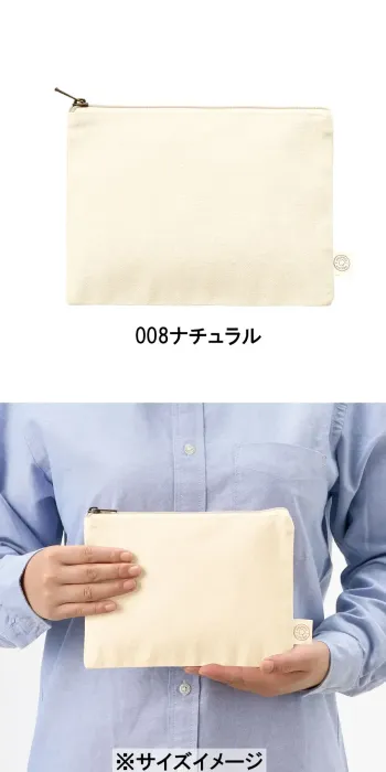 カジュアル バッグ・かばん トレードワークス TR-1308-008 オーガニックコットン キャンバスフラットポーチ（M） サービスユニフォームCOM
