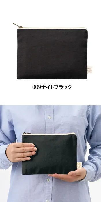 カジュアル バッグ・かばん トレードワークス TR-1308-009 オーガニックコットン キャンバスフラットポーチ（M） サービスユニフォームCOM