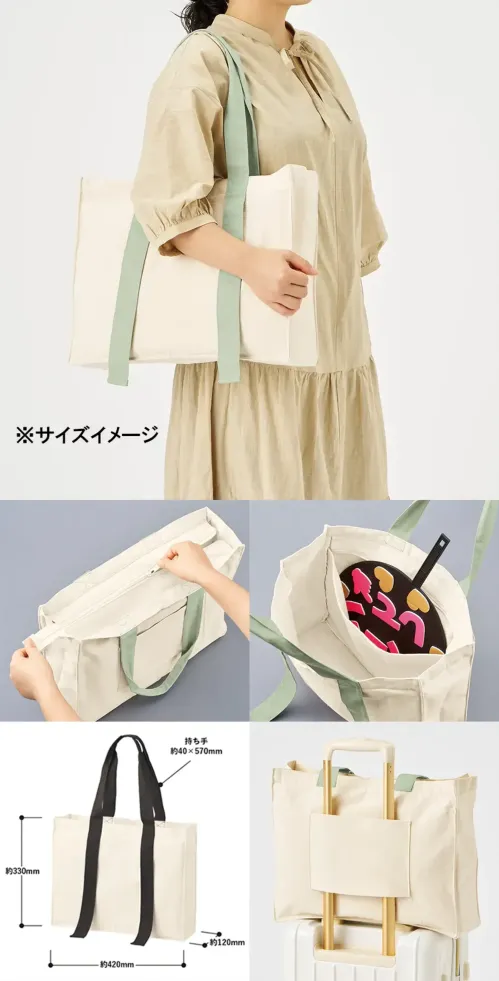 トレードワークス TR-1384-045 キャンバスカラーハンドルスクエアキャリーオントート サイズ／スペック