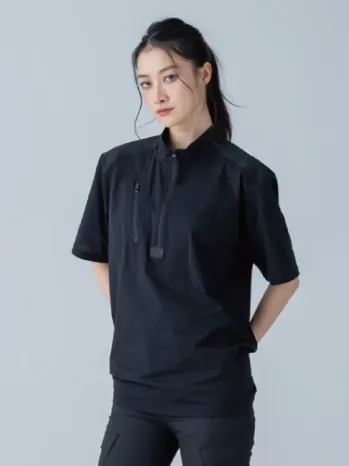 男女ペア 半袖Ｔシャツ TS DESIGN 85655 TS DEOドッツショートスリーブハーフジップ 作業服JP