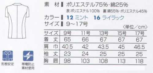 タカヤ商事 DV-S601 半袖スモッグ 【D-PIT】優しい色彩と爽やかな着用感。サラッとした風合いが自慢の裏綿トロピカル素材に形態安定加工を施しました。裏面は綿混紡だから吸汗性も抜群。夏のワークシーンを快適にサポートする作業着です。 サイズ／スペック