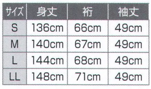 氏原 5448 着物 物印(寺用着物)  サイズ／スペック