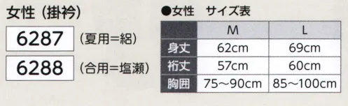 氏原 6287 速乾メッシュ半襦袢 夏用=絽（掛衿） スポーツ用下着に使用されている生地で速乾性に優れ、さらさらした着心地。洗濯後のお手入れも簡単で丈夫です。作務衣の下着に最適です。※この商品はご注文後のキャンセル、返品及び交換は出来ませんのでご注意下さい。※なお、この商品のお支払方法は、先振込（代金引換以外）にて承り、ご入金確認後の手配となります。 サイズ／スペック