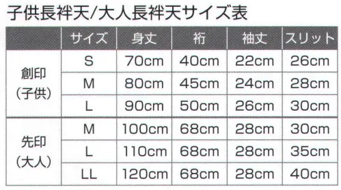 氏原 7466 子供長袢天 創印 大人用もございます。※この商品はご注文後のキャンセル、返品及び交換は出来ませんのでご注意下さい。※なお、この商品のお支払方法は、先振込（代金引換以外）にて承り、ご入金確認後の手配となります。 サイズ／スペック