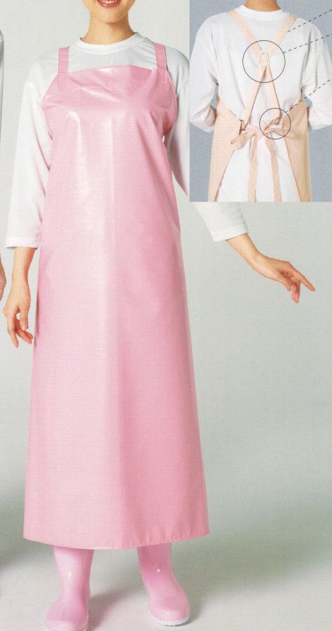 食品白衣jp マイティクロスエプロン 胸当て たすき掛け ピンク ワコウ E1001 4 食品白衣の専門店