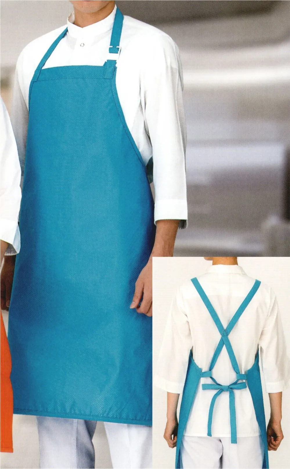 インナードライエプロン たすき掛け(ブルー) ワコウ E1600-1 食品工場