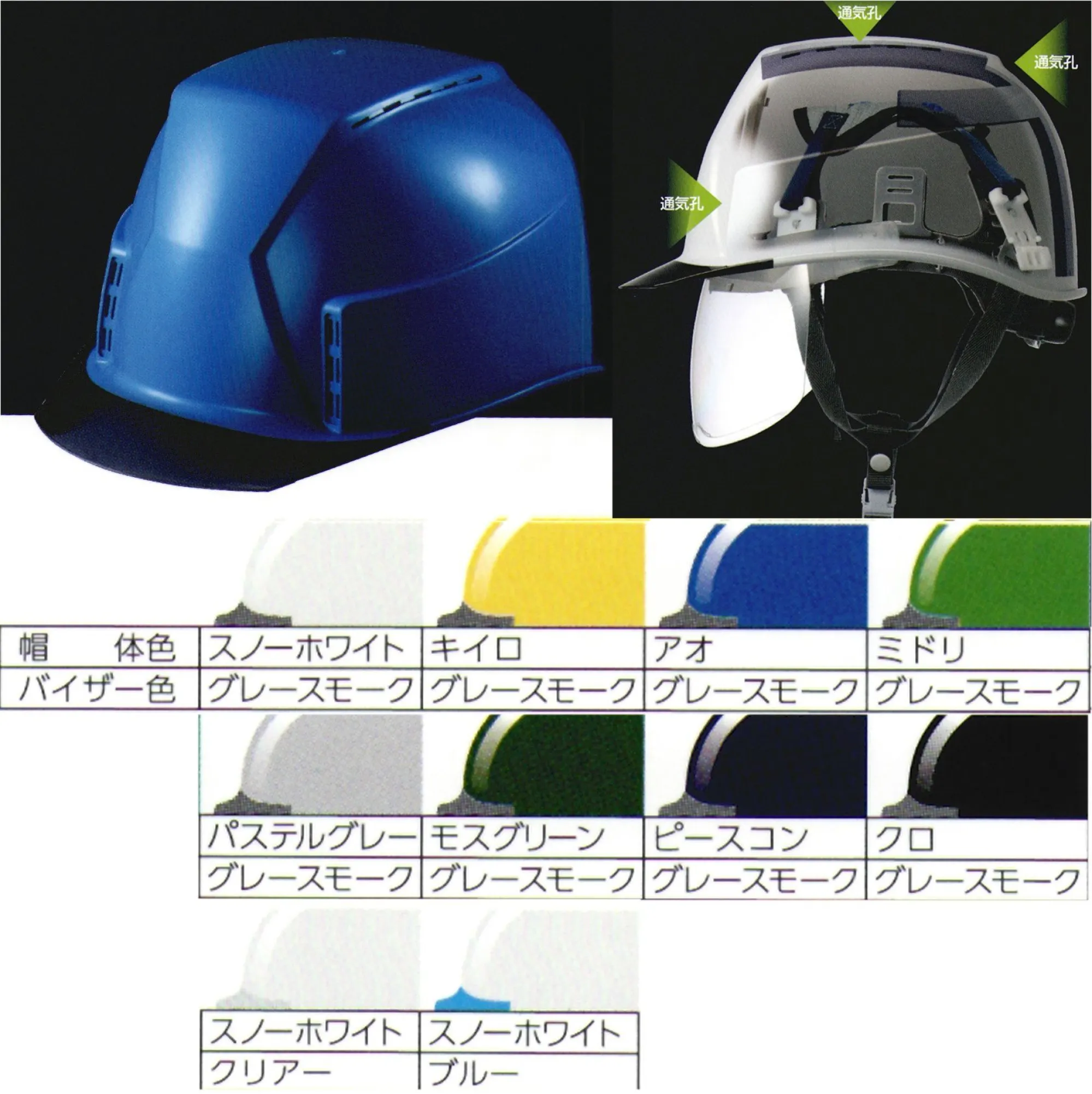 ワールドマスト　ヘルメット KKXCS-A KKXCS-A型 ヘルメット 住べ KKXCS-A型（KKXCS-A）重量/534g●製品仕様●・飛来落下物・堕落時保護・通気孔付2020年7月より、リニューアル被り心地と涼しさを追及、斬新なデザインで高揚感を演出！内装のフィット性と重量バランスの最適化でシールド付き保護帽の欠点である前部への傾きズレを排除！●ワンタッチ着脱・シールドガイド装備内装を外さず着脱が可能です。シールド無しタイプにも後から追加購入で取り付けできます。※検定シールドはシールド有・無、両タイプに対応しています。●一体型透明バイザー透明バイザーの採用で、上方向の視認性を確保。インサート成型で電気用途にも対応可能です。※バイザー色クリアーは、帽体色スノーホワイトCタイプ（通気孔付）のみ対応可能です。●被り心地の良いハンモックハンモックで帽体内のムレを外へ放出します。被り心地をキープしながら、強靭さをアップさせています。●新設計エアーシートを採用超圧縮ライナーにより、帽体内空間を拡大し空気の流れをスムーズにしました。また水分を弾きやすく、乾きやすいので臭いの吸着や汚れの低減効果が期待できます。●片手で調整可能なヘッドバンドを採用