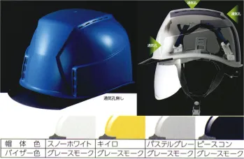 ワールドマスト　ヘルメット KKXS-A KKXS-A型 ヘルメット（通気孔なしタイプ） 住べ KKXS-A型（KKXS-A）重量/534g●製品仕様●・飛来落下物・堕落時保護・電気用2020年7月より、リニューアル被り心地と涼しさを追及、斬新なデザインで高揚感を演出！内装のフィット性と重量バランスの最適化でシールド付き保護帽の欠点である前部への傾きズレを排除！●ワンタッチ着脱・シールドガイド装備内装を外さず着脱が可能です。シールド無しタイプにも後から追加購入で取り付けできます。※検定シールドはシールド有・無、両タイプに対応しています。●一体型透明バイザー透明バイザーの採用で、上方向の視認性を確保。インサート成型で電気用途にも対応可能です。※バイザー色クリアーは、帽体色スノーホワイトCタイプ（通気孔付）のみ対応可能です。●被り心地の良いハンモックハンモックで帽体内のムレを外へ放出します。被り心地をキープしながら、強靭さをアップさせています。●新設計エアーシートを採用超圧縮ライナーにより、帽体内空間を拡大し空気の流れをスムーズにしました。また水分を弾きやすく、乾きやすいので臭いの吸着や汚れの低減効果が期待できます。●片手で調整可能なヘッドバンドを採用