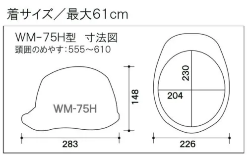 ワールドマスト　ヘルメット WM-75HM-H 【ヒートバリア】WM-75HM型ヘルメット エアロメッシュ ヒートバリア(通気孔付) WM-75HM型ヘルメット●墜落時保護作業現場で墜落・転倒時の危険から頭部を保護します。●飛来落下物用飛来物や落下物などの危険を防止・軽減するためのヘルメットです。破片が飛んできたり、頭に物が落ちてきた場合でも安全性を高めます。●通気孔付き蒸れを低減させ、快適に作業をすることが出来ます。●ラチェット式しっかりと顎ひもを固定でき、取外しは片手で簡単に。※ご注文の際は、通気孔なし/通気孔付き/ヒートバリア/エアロメッシュの記載にご注意をお願いいたします。※この商品はご注文後のキャンセル、返品及び交換が出来ませんのでご注意くださいませ。※なお、この商品のお支払方法は、先払いのみにて承り、ご入金確認後の手配となります。 サイズ／スペック