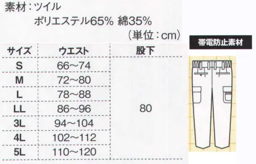 ジーベック 1453 ラットズボン タフな現場で人気軽くて丈夫なT/Cツイルの素材特性を活かし、タフでハードな現場で高い人気を誇る「ワークパワー」シリーズのロングセラー。ブルゾン・シャツ・ラットズボンの全てに配したファスナー付きのポケットも高い評価を得ています。左右でデザインが異なる洒落たラットポケット付き。ラットポケットは、右のみ使い勝手の良いファスナーポケット付きで幅広い現場に対応。左右でデザインが異なっているのも、隠れたお洒落。 サイズ／スペック