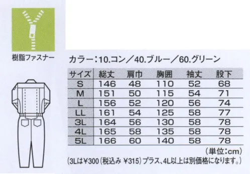 ジーベック 3618 続服 ストレッチ性素材にプリーツロンとXEカットの採用で作業性がアップ。 サイズ／スペック