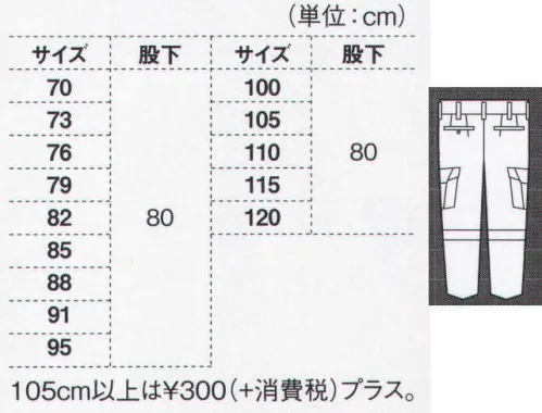 ジーベック 4183 ワンタックラットズボン 反射材付き作業服 夜間も安心です。危険性の高まる薄暮から夜間の現場作業に、作業服本体にピタッと縫製装着した反射材が視認性を高め、安全性を高めた新シリーズの特徴です。夜間の作業に反射材が力を発揮します！！人気の「1480」シリーズをベースに、その動きやすさを失うことなく縫製された幅5cmの反射クロスが鮮やかに光を反射、周囲からの視認性を大きく高め、タフでハードな夜間作業の現場をしっかりとガードします。ラットズボンにも反射クロスを装着。両サイドに収納力を高めるラットポケットが付いたワンタックズボンにも、ヒザ下部分に幅5cmの反射クロスを縫製装着しています。ブルゾン・パンツとも、ディープネイビー1色での展開です。 サイズ／スペック