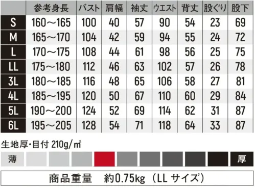 ヤマタカ 505 カバーオール サイズ／スペック
