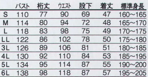 ヤマタカ 615 ツナギ服 脇メッシュ機能で夏場の作業を快適に。ワークシーンを心地良く過ごす機能を搭載したスタンダードツナギ服。※「4 グリーン」は販売を終了致しました。 サイズ／スペック