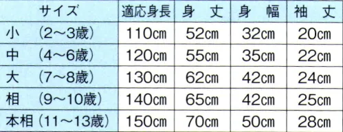 東京ゆかた 60453 子供袢天 曜印 衿は黒無地です。大人用は60391です。※この商品の旧品番は「20453」です。※この商品はご注文後のキャンセル、返品及び交換は出来ませんのでご注意下さい。※なお、この商品のお支払方法は、先振込（代金引換以外）にて承り、ご入金確認後の手配となります。 サイズ／スペック