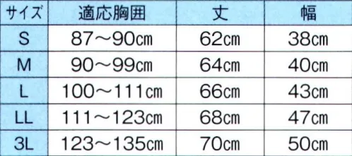 東京ゆかた 60505 黒朱子腹掛 梶印 ※この商品の旧品番は「20505」です。※この商品はご注文後のキャンセル、返品及び交換は出来ませんのでご注意下さい。※なお、この商品のお支払方法は、先振込（代金引換以外）にて承り、ご入金確認後の手配となります。 サイズ／スペック