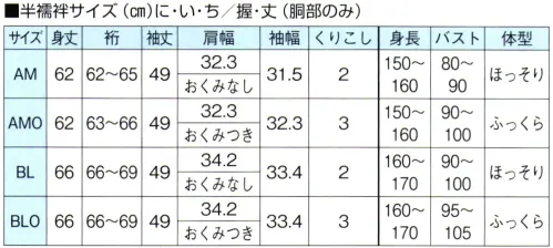 東京ゆかた 64401 胴部半襦袢 半衿付 握印 ※この商品の旧品番は「24401」です。ワンタッチテープで裄を調整できます。袖を別に購入して頂ければ、異なった柄をお楽しみいただけます。長襦袢としてお使いになるとき、面テープ付きで取り付けも簡単。裄の調節が自在（4cm）にでき便利です。丸洗いできます。※この商品はご注文後のキャンセル、返品及び交換は出来ませんのでご注意下さい。※なお、この商品のお支払方法は、先振込（代金引換以外）にて承り、ご入金確認後の手配となります。 サイズ／スペック